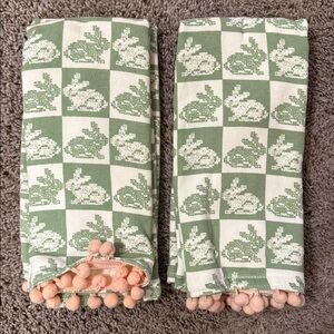 Threshold Set Of 4 Easter Bunny Checkered Hand Towels